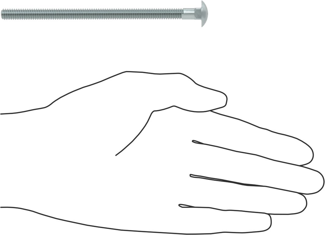 Sınıf 5 Çelik Kare Boyunlu Taşıma Cıvatası, Orta Mukavemetli, Çinko Kaplamalı, 1/4"-20 Diş Boyutu, 4-1/2" Uzunluk