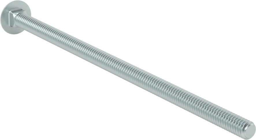 Sınıf 5 Çelik Kare Boyunlu Taşıma Cıvatası, Orta Mukavemetli, Çinko Kaplamalı, 1/4"-20 Diş Boyutu, 6 inç Uzunluk