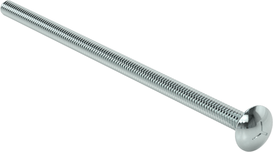 Sınıf 5 Çelik Kare Boyunlu Taşıma Cıvatası, Orta Mukavemetli, Çinko Kaplamalı, 1/4"-20 Diş Boyutu, 6 inç Uzunluk