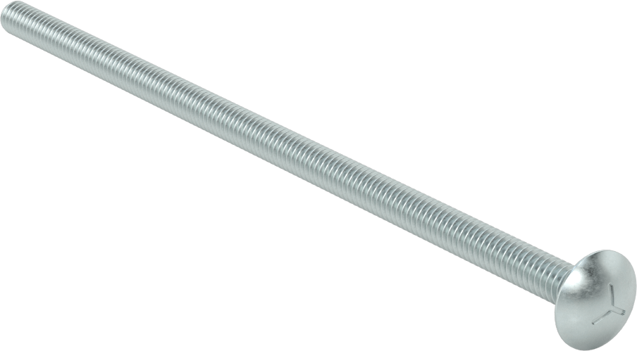 Sınıf 5 Çelik Kare Boyunlu Taşıma Cıvatası, Orta Mukavemetli, Çinko Kaplamalı, 1/4"-20 Diş Boyutu, 6-1/2" Uzunluk