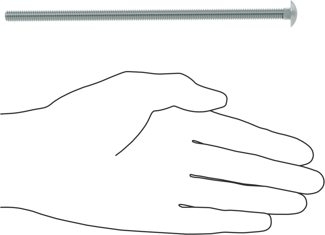 Sınıf 5 Çelik Kare Boyunlu Taşıma Cıvatası, Orta Mukavemetli, Çinko Kaplamalı, 1/4"-20 Diş Boyutu, 6-1/2" Uzunluk