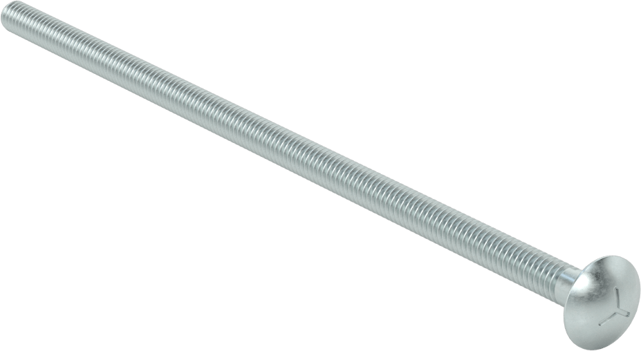 Sınıf 5 Çelik Kare Boyunlu Taşıma Cıvatası, Orta Mukavemetli, Çinko Kaplamalı, 1/4"-20 Diş Boyutu, 7" Uzunluk