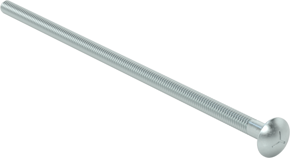 Sınıf 5 Çelik Kare Boyunlu Taşıma Cıvatası, Orta Mukavemetli, Çinko Kaplamalı, 1/4"-20 Diş Boyutu, 7-1/2 inç uzunluk