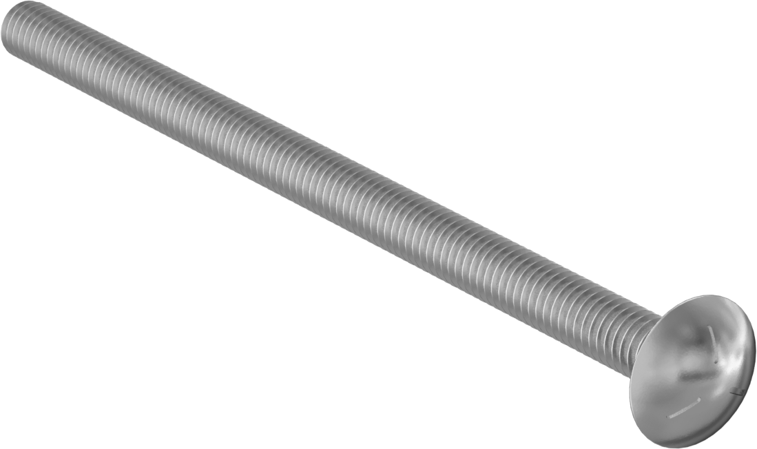Sınıf 5 Çelik Kare Boyunlu Taşıma Cıvatası, Orta Mukavemetli, Çinko Kaplamalı, 5/16"-18 Diş Boyutu, 5-1/2" Uzunluk