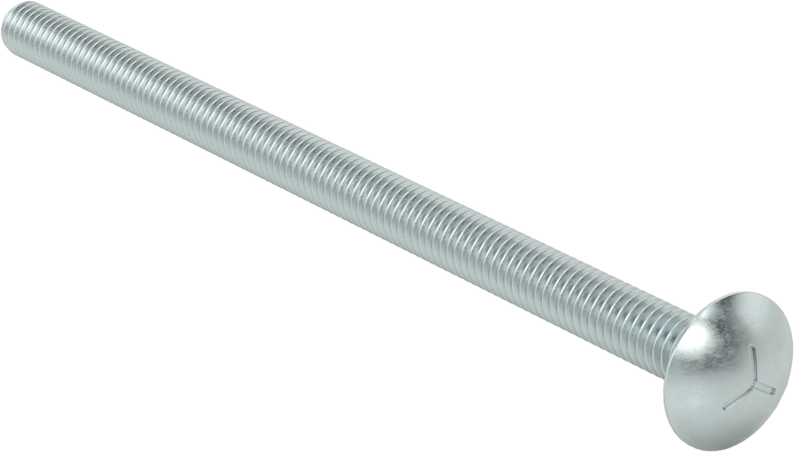 Sınıf 5 Çelik Kare Boyunlu Taşıma Cıvatası, Orta Mukavemetli, Çinko Kaplamalı, 5/16"-18 Diş Boyutu, 6 inç Uzunluk
