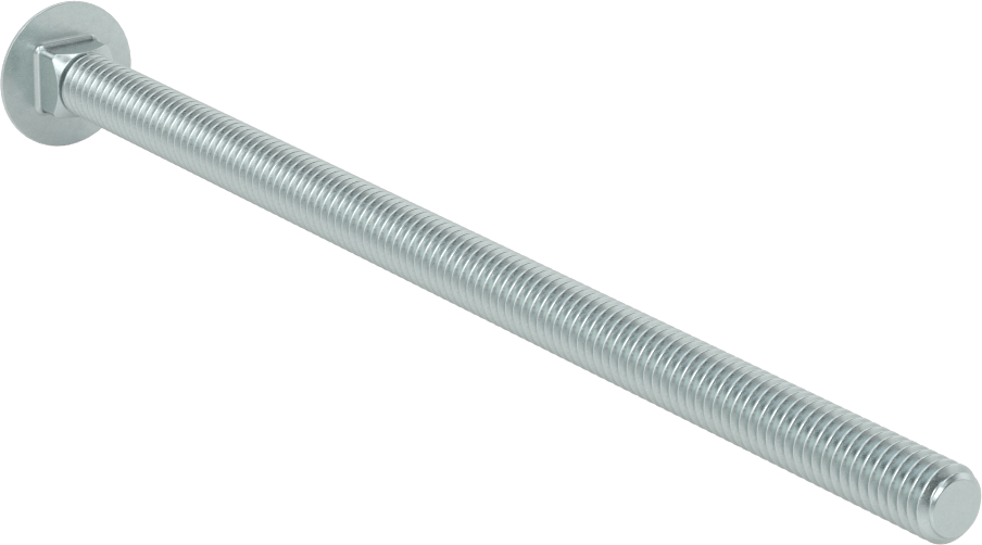 Sınıf 5 Çelik Kare Boyunlu Taşıma Cıvatası, Orta Mukavemetli, Çinko Kaplamalı, 5/16"-18 Diş Boyutu, 6-1/2" Uzunluk