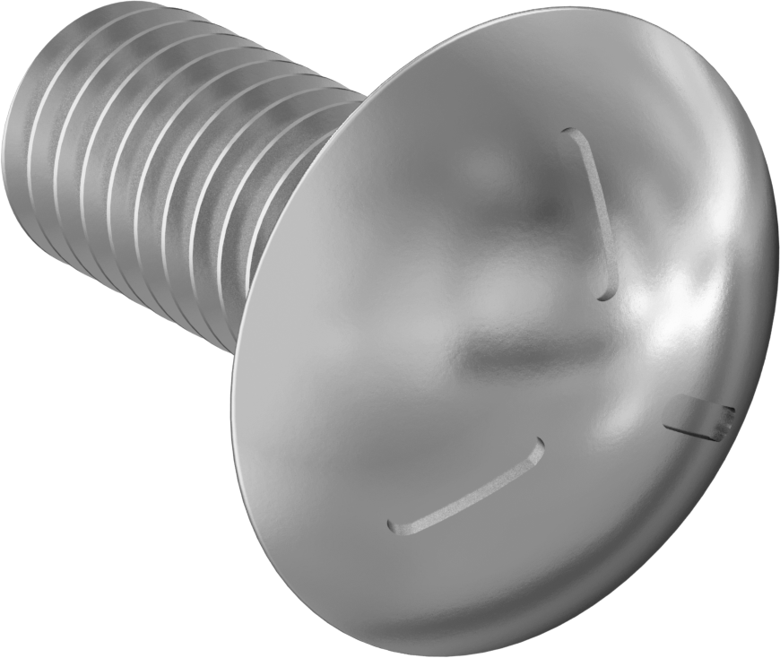 Sınıf 5 Çelik Kare Boyunlu Taşıma Cıvatası, Orta Mukavemetli, Çinko Kaplamalı, 3/8"-16 Diş Boyutu, 7/8" Uzunluk
