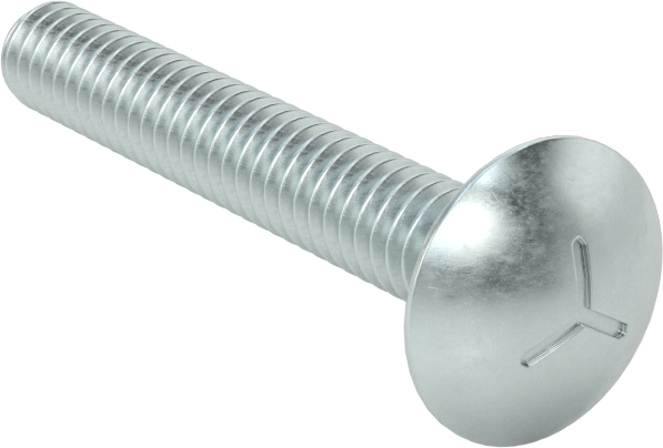 Sınıf 5 Çelik Kare Boyunlu Taşıma Cıvatası, Orta Mukavemetli, Çinko Kaplamalı, 1/4"-20 Diş Boyutu, 1-3/4" Uzunluk