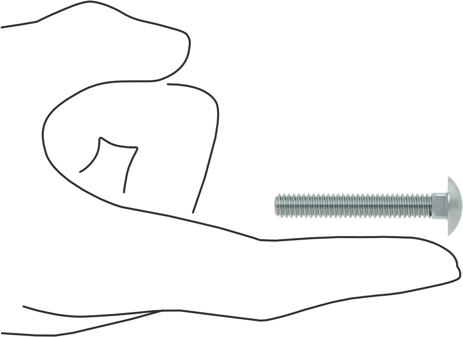 Sınıf 5 Çelik Kare Boyunlu Taşıma Cıvatası, Orta Mukavemetli, Çinko Kaplamalı, 1/4"-20 Diş Boyutu, 1-3/4" Uzunluk