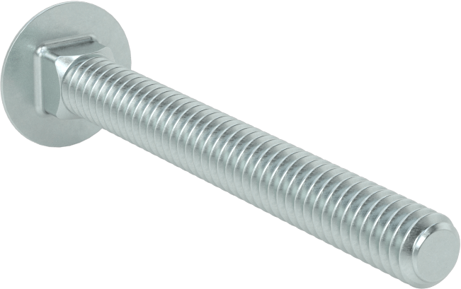 Sınıf 5 Çelik Kare Boyunlu Taşıma Cıvatası, Orta Mukavemetli, Çinko Kaplamalı, 1/4"-20 Diş Boyutu, 2-1/4" Uzunluk