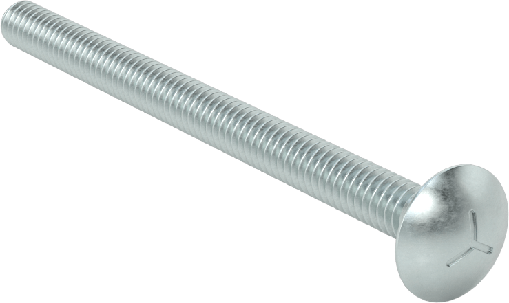 Sınıf 5 Çelik Kare Boyunlu Taşıma Cıvatası, Orta Mukavemetli, Çinko Kaplamalı, 1/4"-20 Diş Boyutu, 3-1/2" Uzunluk