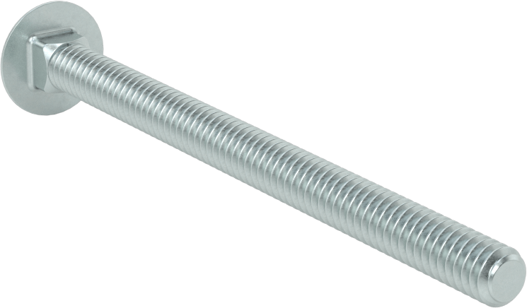 Sınıf 5 Çelik Kare Boyunlu Taşıma Cıvatası, Orta Mukavemetli, Çinko Kaplamalı, 1/4"-20 Diş Boyutu, 3-1/2" Uzunluk