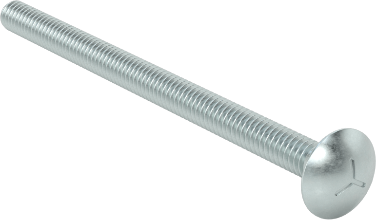 Sınıf 5 Çelik Kare Boyunlu Taşıma Cıvatası, Orta Mukavemetli, Çinko Kaplamalı, 1/4"-20 Diş Boyutu, 4" Uzunluk