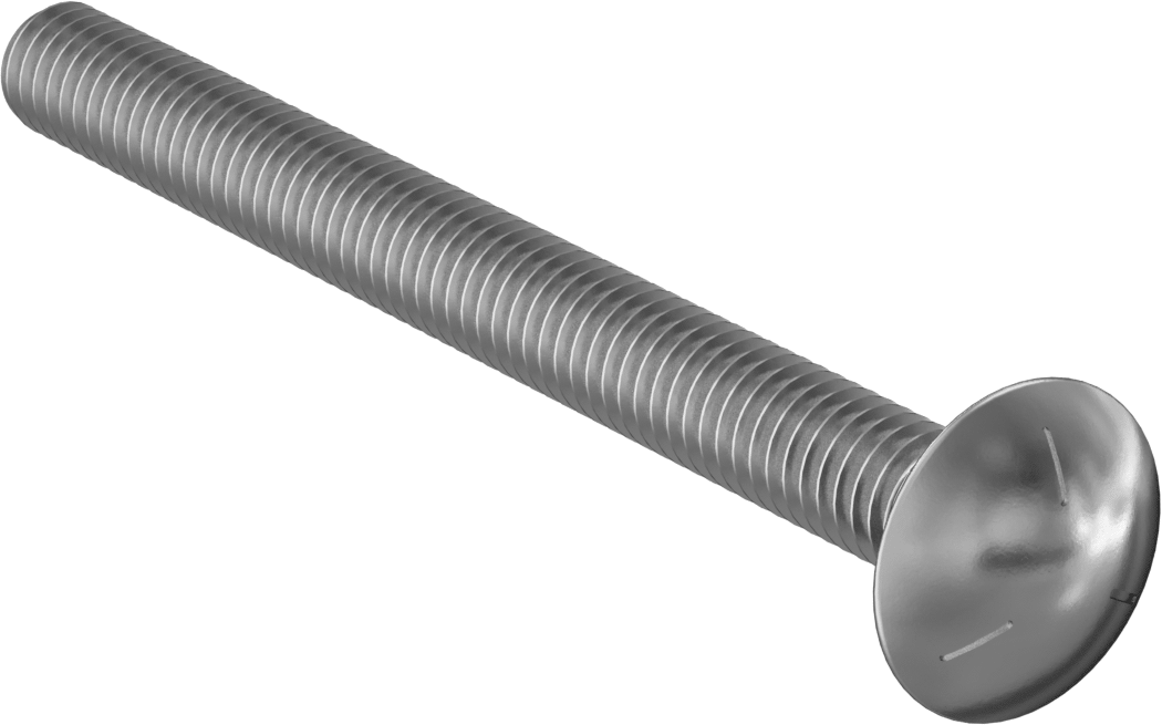Sınıf 5 Çelik Kare Boyunlu Taşıma Cıvatası, Orta Mukavemetli, Çinko Kaplamalı, 5/16"-18 Diş Boyutu, 3-1/2" Uzunluk