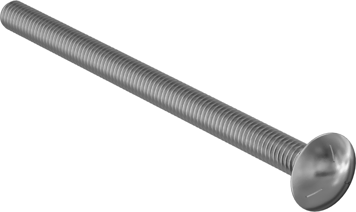 Sınıf 5 Çelik Kare Boyunlu Taşıma Cıvatası, Orta Mukavemetli, Çinko Kaplamalı, 5/16"-18 Diş Boyutu, 5 inç Uzunluk