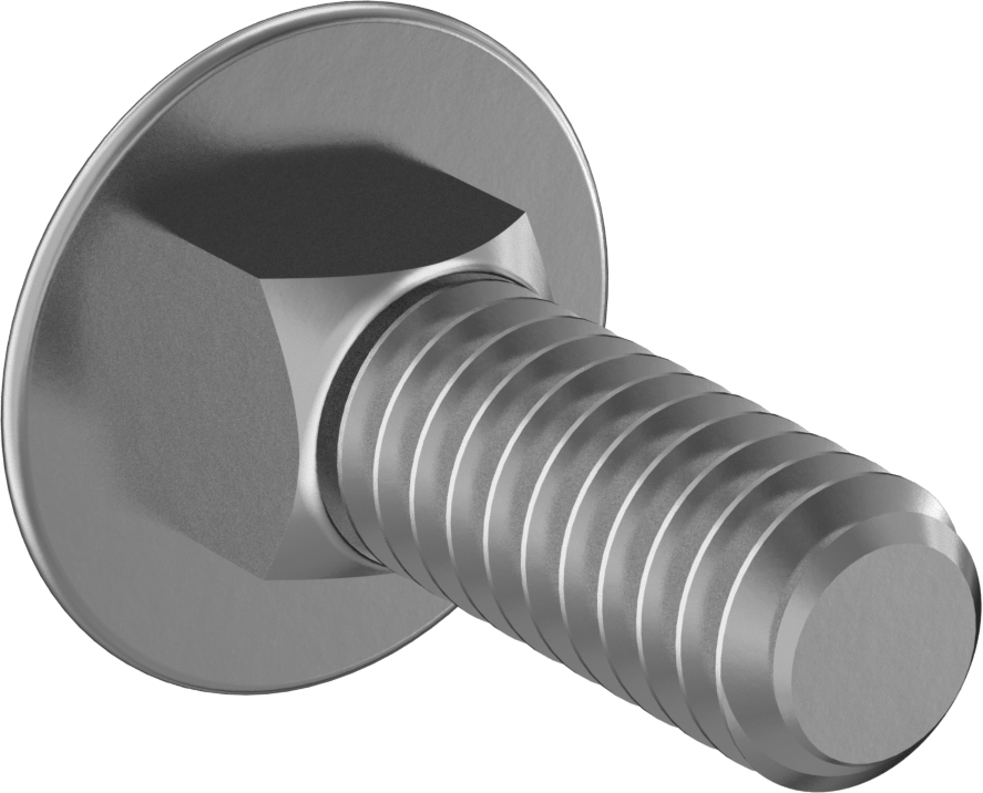 Sınıf 5 Çelik Kare Boyunlu Taşıma Cıvatası, Orta Mukavemetli, Çinko Kaplamalı, 1/4"-20 Diş Boyutu, 3/4" Uzunluk