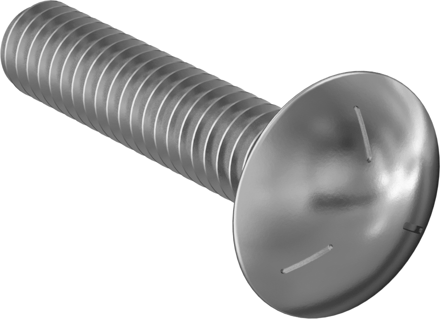 Sınıf 5 Çelik Kare Boyunlu Taşıma Cıvatası, Orta Mukavemetli, Çinko Kaplamalı, 1/4"-20 Diş Boyutu, 1-1/4" Uzunluk