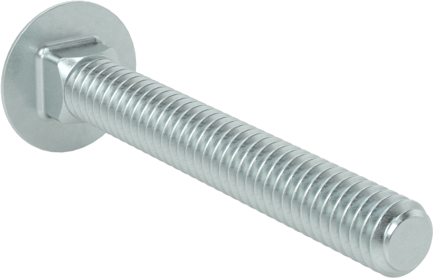 Sınıf 5 Çelik Kare Boyunlu Taşıma Cıvatası, Orta Mukavemetli, Çinko Kaplamalı, 1/4"-20 Diş Boyutu, 2" Uzunluk