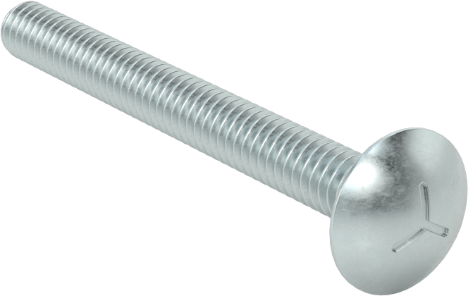 Sınıf 5 Çelik Kare Boyunlu Taşıma Cıvatası, Orta Mukavemetli, Çinko Kaplamalı, 1/4"-20 Diş Boyutu, 2-1/2" Uzunluk