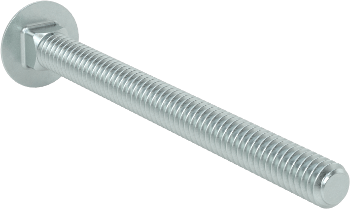 Sınıf 5 Çelik Kare Boyunlu Taşıma Cıvatası, Orta Mukavemetli, Çinko Kaplamalı, 1/4"-20 Diş Boyutu, 3" Uzunluk