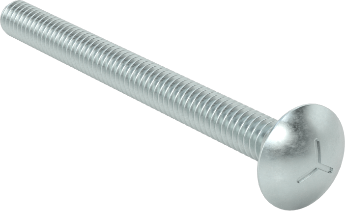 Sınıf 5 Çelik Kare Boyunlu Taşıma Cıvatası, Orta Mukavemetli, Çinko Kaplamalı, 1/4"-20 Diş Boyutu, 3" Uzunluk