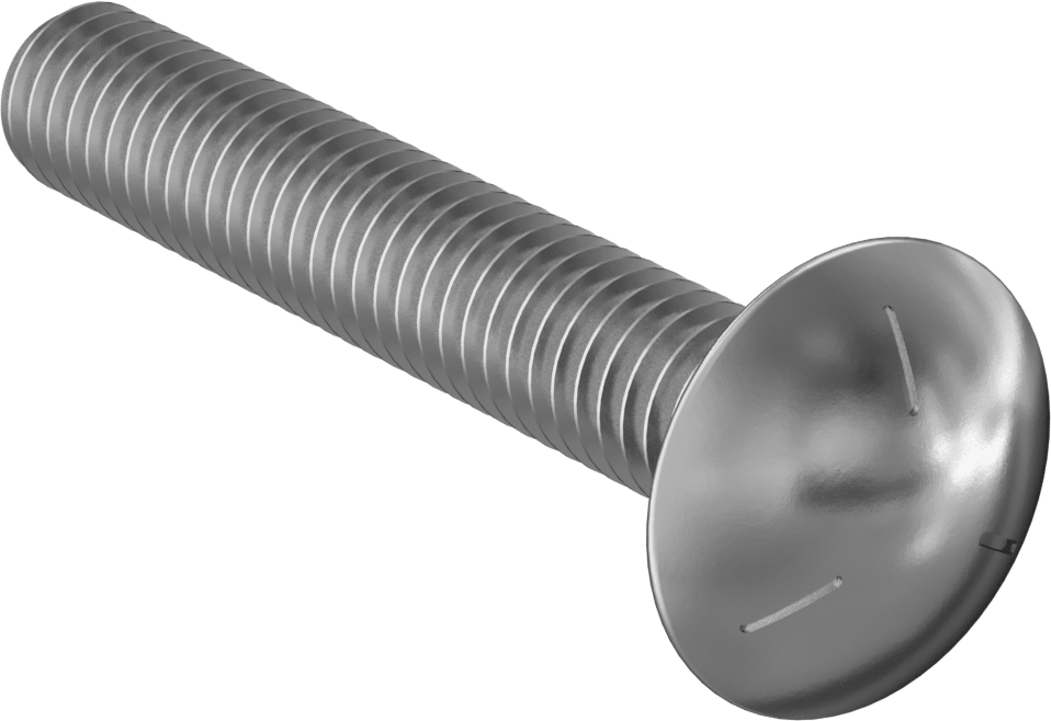 Sınıf 5 Çelik Kare Boyunlu Taşıma Cıvatası, Orta Mukavemetli, Çinko Kaplamalı, 5/16"-18 Diş Boyutu, 2" Uzunluk