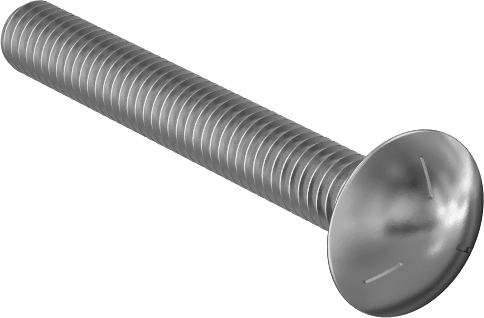 Sınıf 5 Çelik Kare Boyunlu Taşıma Cıvatası, Orta Mukavemetli, Çinko Kaplamalı, 5/16"-18 Diş Boyutu, 2-1/2" Uzunluk