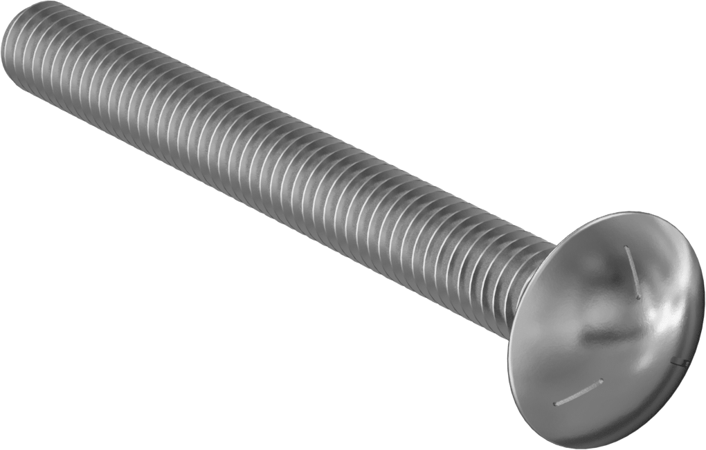 Sınıf 5 Çelik Kare Boyunlu Taşıma Cıvatası, Orta Mukavemetli, Çinko Kaplamalı, 5/16"-18 Diş Boyutu, 3" Uzunluk