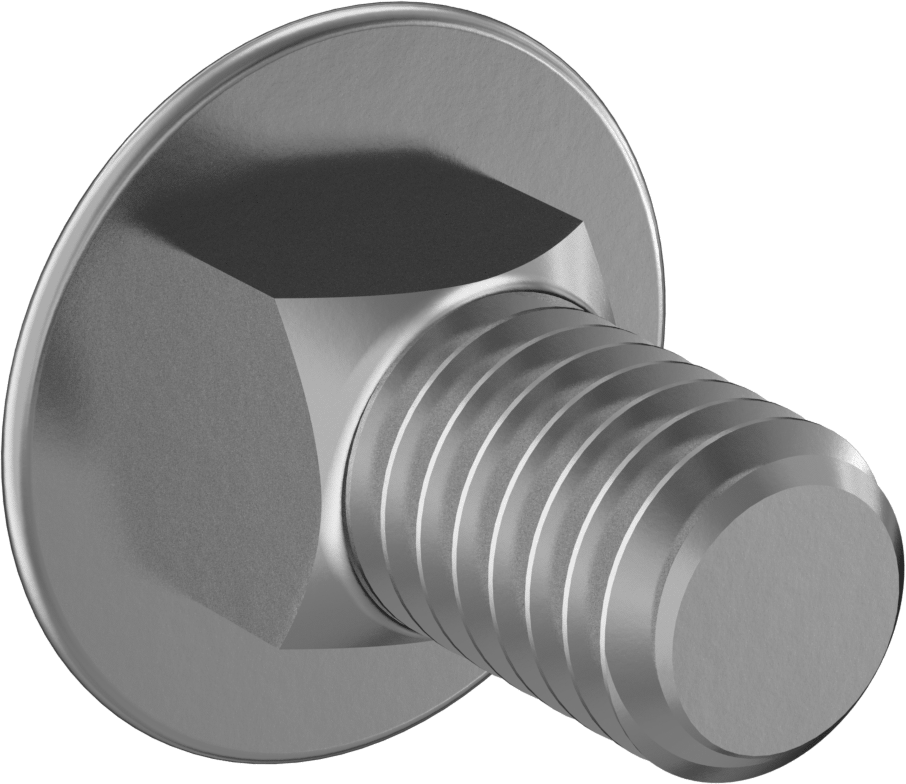 Sınıf 5 Çelik Kare Boyunlu Taşıma Cıvatası, Orta Mukavemetli, Çinko Kaplamalı, 3/8"-16 Diş Boyutu, 3/4" Uzunluk