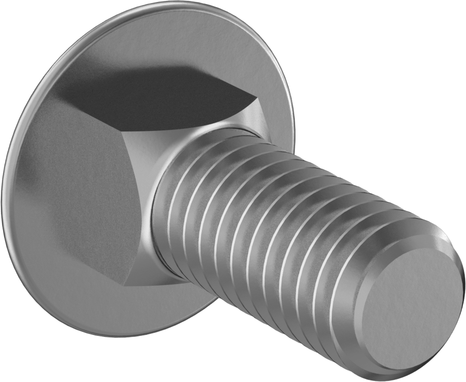 Sınıf 5 Çelik Kare Boyunlu Taşıma Cıvatası, Orta Mukavemetli, Çinko Kaplamalı, 3/8"-16 Diş Boyutu, 1" Uzunluk