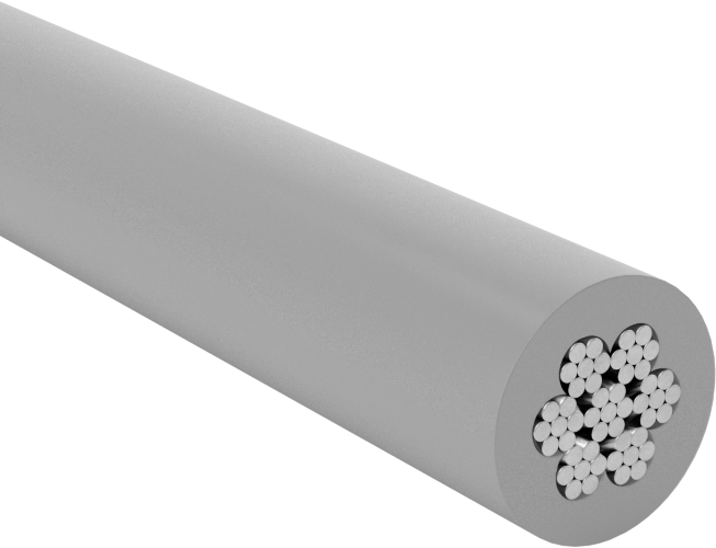 Vinil Plastik Kaplı Galvanizli Çelik Tel Halat, 1/8" Çap, 3/16" Çap, Kaplamalı