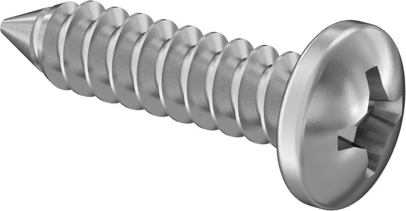 Sac Metal için Phillips Yuvarlak Başlı Vidalar, Çinko Kaplı Çelik, 0 Numaralı Boyut, 1/4" Uzunluk
