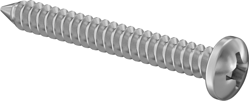 Sac Metal için Phillips Yuvarlak Başlı Vidalar, Çinko Kaplı Çelik, 0 Numaralı Boyut, 1/2" Uzunluk