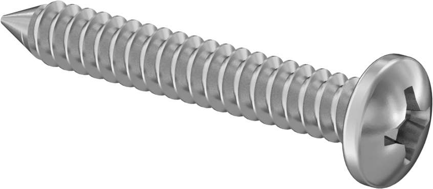 Sac Metal için Phillips Yuvarlak Başlı Vidalar, Çinko Kaplı Çelik, 1 Numaralı Boyut, 1/2" Uzunluk