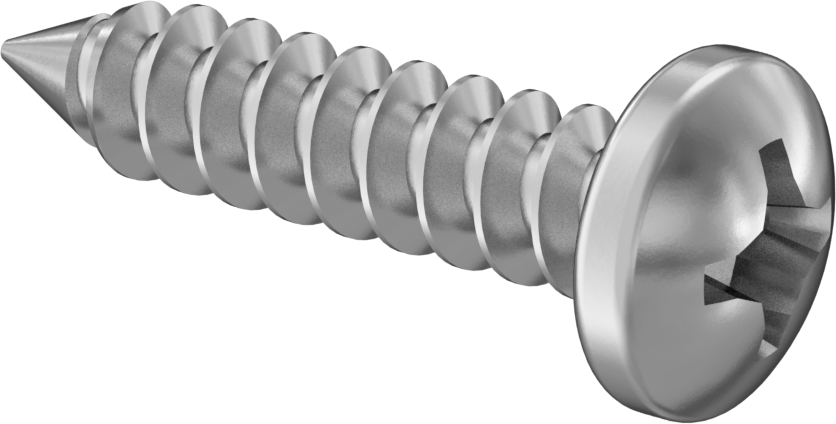 Sac Metal için Phillips Yuvarlak Başlı Vidalar, Çinko Kaplı Çelik, Numara 2 Boyut, 3/8" Uzunluk