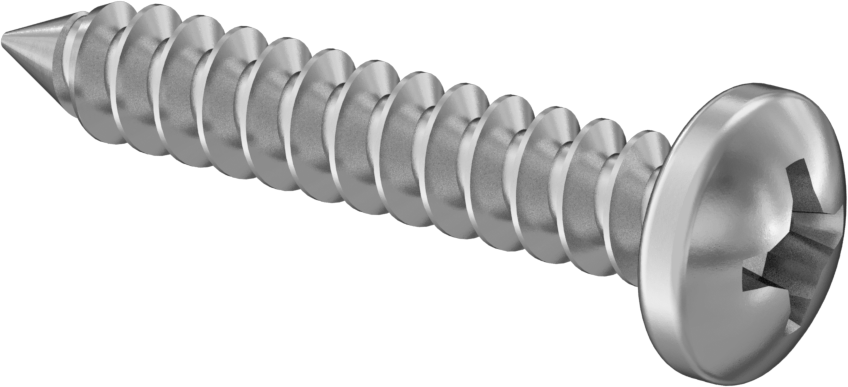 Sac Metal için Phillips Yuvarlak Başlı Vidalar, Çinko Kaplı Çelik, Numara 2 Boyut, 1/2" Uzunluk