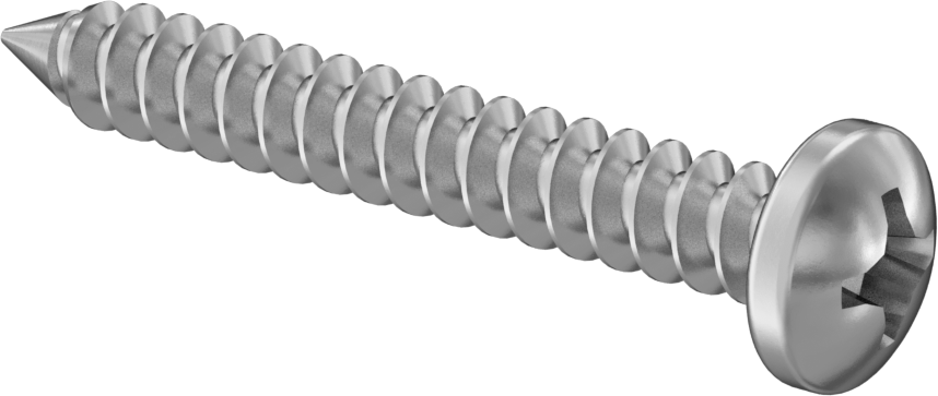 Sac Metal için Phillips Yuvarlak Başlı Vidalar, Çinko Kaplı Çelik, Numara 2 Boyut, 5/8" Uzunluk