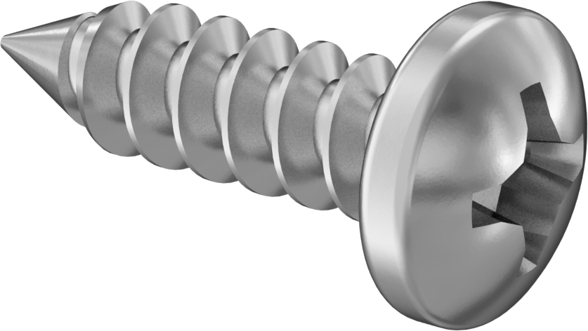 Sac Metal için Phillips Yuvarlak Başlı Vidalar, Çinko Kaplı Çelik, 4 Numara Boyut, 3/8" Uzunluk