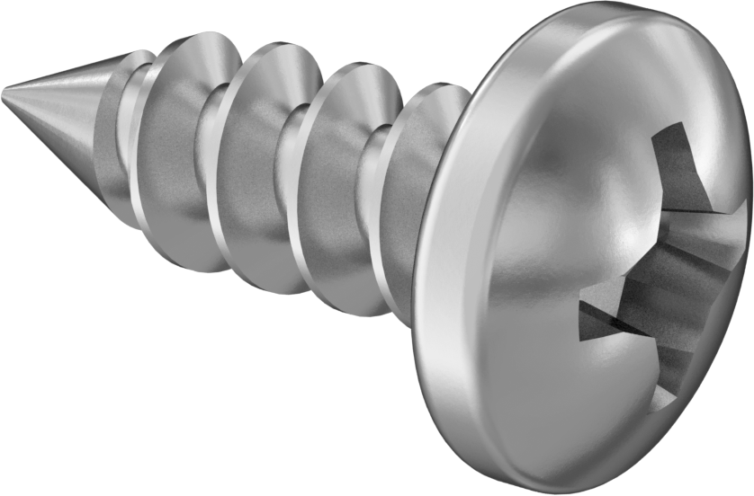 Sac Metal için Phillips Yuvarlak Başlı Vidalar, Çinko Kaplı Çelik, Numara 6 Boyut, 3/8" Uzunluk
