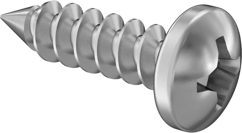 Sac Metal için Phillips Yuvarlak Başlı Vidalar, Çinko Kaplı Çelik, Numara 6 Boyut, 1/2" Uzunluk