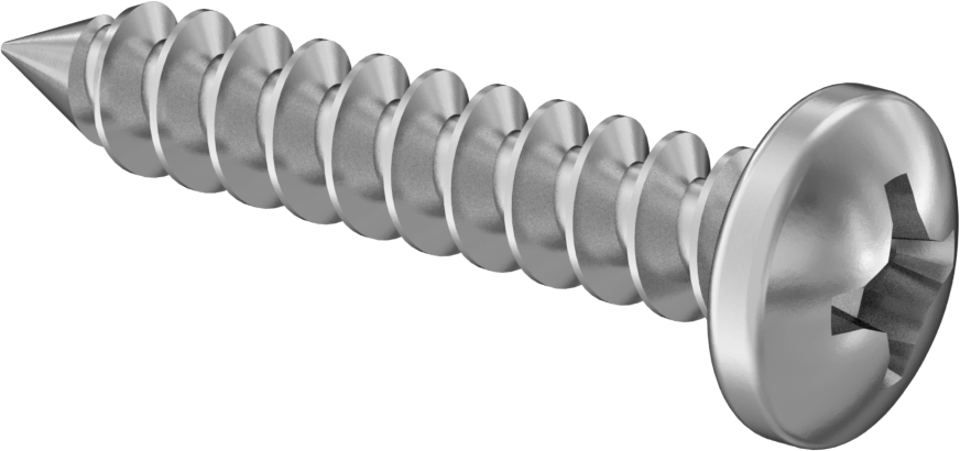 Sac Metal için Phillips Yuvarlak Başlı Vidalar, Çinko Kaplı Çelik, Numara 6 Boyut, 3/4" Uzunluk