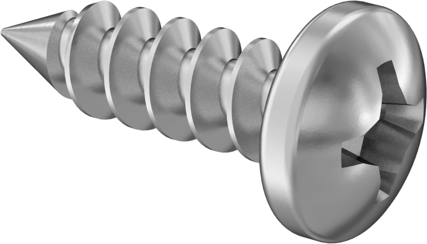Sac Metal için Phillips Yuvarlak Başlı Vidalar, Çinko Kaplı Çelik, Numara 7 Boyut, 1/2" Uzunluk