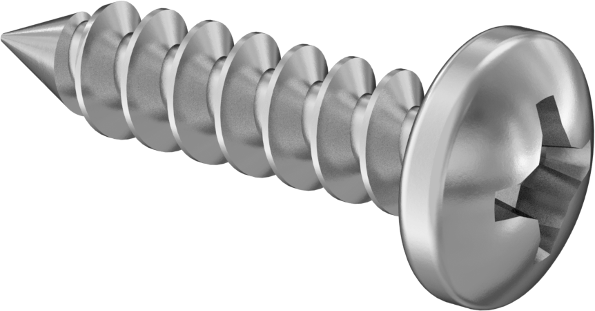 Sac Metal için Phillips Yuvarlak Başlı Vidalar, Çinko Kaplı Çelik, Numara 7 Boyut, 5/8" Uzunluk