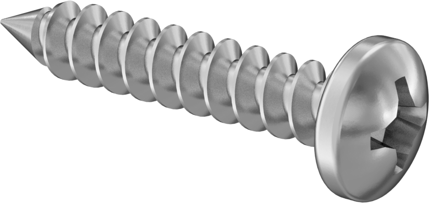 Sac Metal için Phillips Yuvarlak Başlı Vidalar, Çinko Kaplı Çelik, Numara 8 Boyut, 7/8" Uzunluk