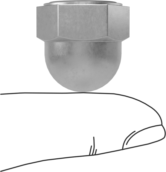 Sızdırmaz Kapak Somunu, 1/2"-13 Diş Boyutu