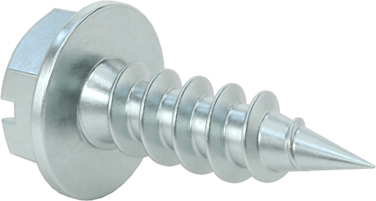 Sac Metal için Flanşlı Delme Vidaları, Çinko Kaplı Çelik, Numara 7 Boyut, 1/2" Uzunluk