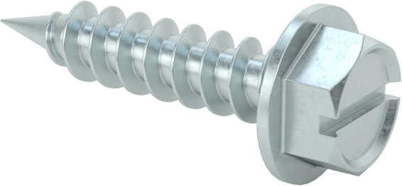 Sac Metal için Flanşlı Delme Vidaları, Çinko Kaplı Çelik, Numara 8 Boyut, 3/4" Uzunluk