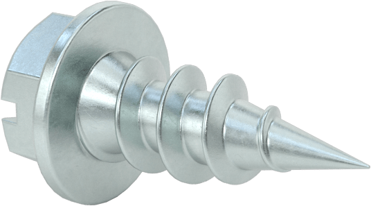 Sac Metal için Flanşlı Delme Vidaları, Çinko Kaplı Çelik, 10 Numaralı Boyut, 1/2" Uzunluk, 1/4" Baş Genişliği