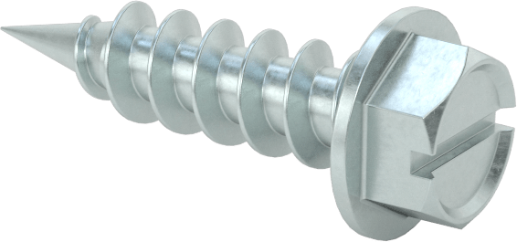 Sac Metal için Flanşlı Delme Vidaları, Çinko Kaplı Çelik, 10 Numaralı Boyut, 3/4" Uzunluk, 1/4" Baş Genişliği