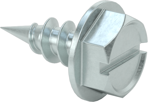 Sac Metal için Flanşlı Delme Vidaları, Çinko Kaplı Çelik, 10 Numaralı Boyut, 1/2" Uzunluk, 5/16" Başlık Genişliği